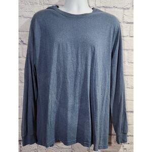 Jerzees Blue Long Sleeve Crew Neck T Shirt XL Lightweight Soft Stretch